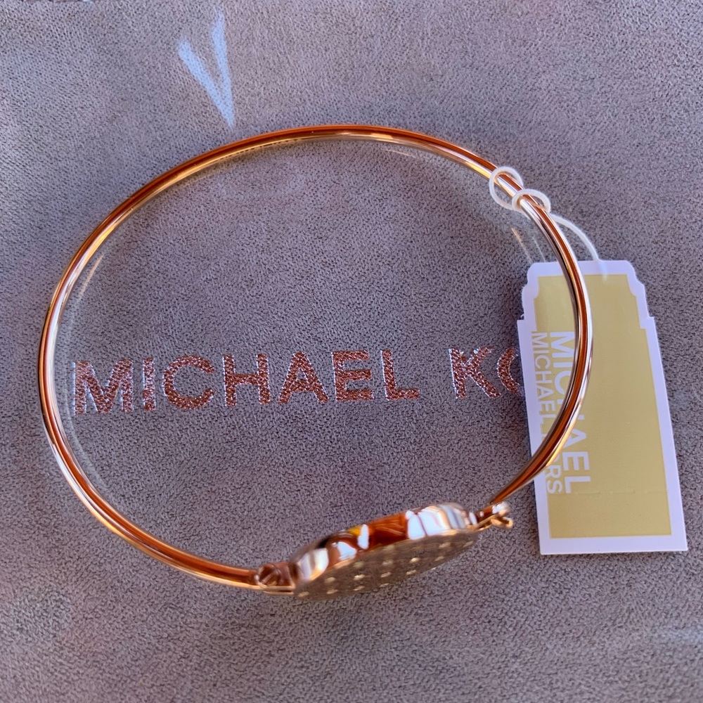 MichaelKors Etched Monogram Top Tension Bangle